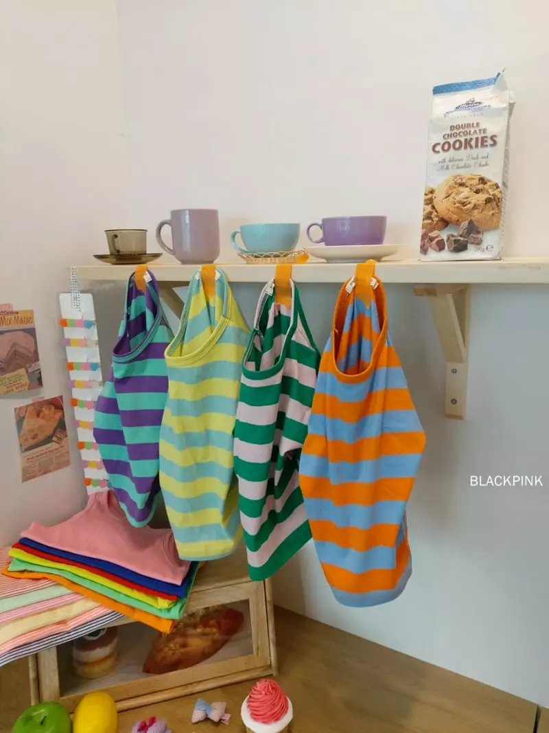 Black Pink - Korean Children Fashion - #discoveringself - Multi Stripes Tee - 2