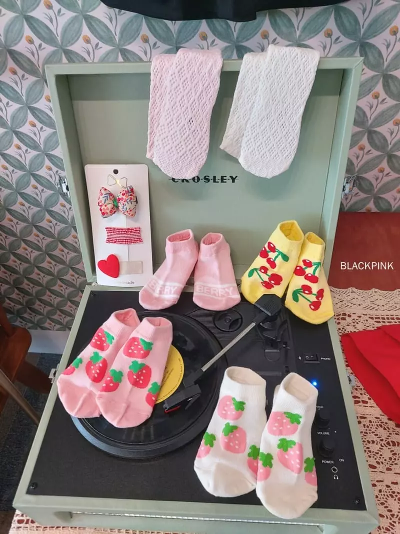 Black Pink - Korean Children Fashion - #discoveringself - Strawberry Cherry Socksc - 3