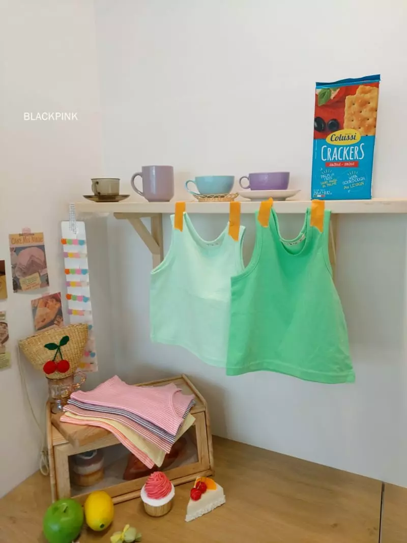 Black Pink - Korean Children Fashion - #discoveringself - Muzi Basic Sleeveless - 4