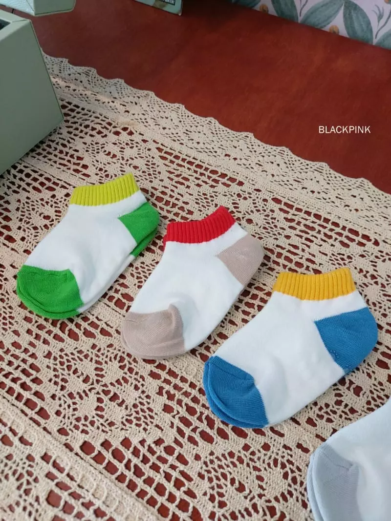 Black Pink - Korean Children Fashion - #fashionkids - Crayon Socks Set - 5