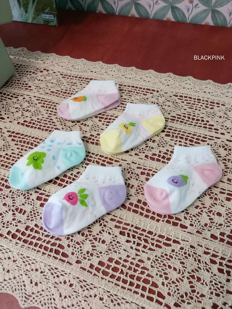 Black Pink - Korean Children Fashion - #fashionkids - Carrot Socks Set - 3