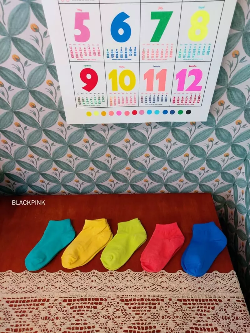 Black Pink - Korean Children Fashion - #fashionkids - Chuing Socks Set - 2