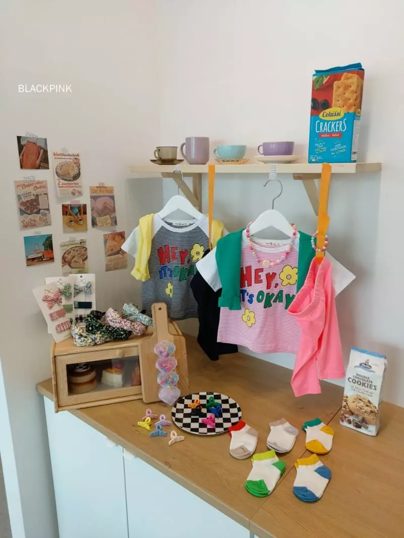 Black Pink - Korean Children Fashion - #kidsshorts - Hey Raglan Tee - 8