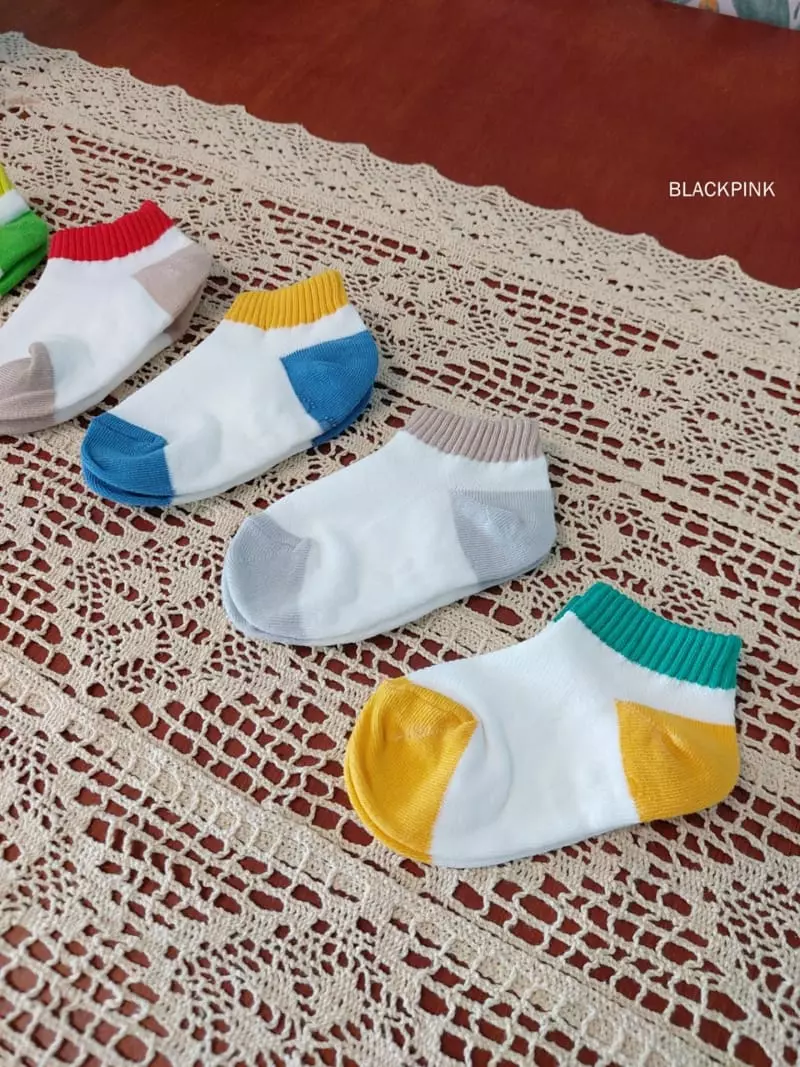 Black Pink - Korean Children Fashion - #kidsshorts - Crayon Socks Set - 6