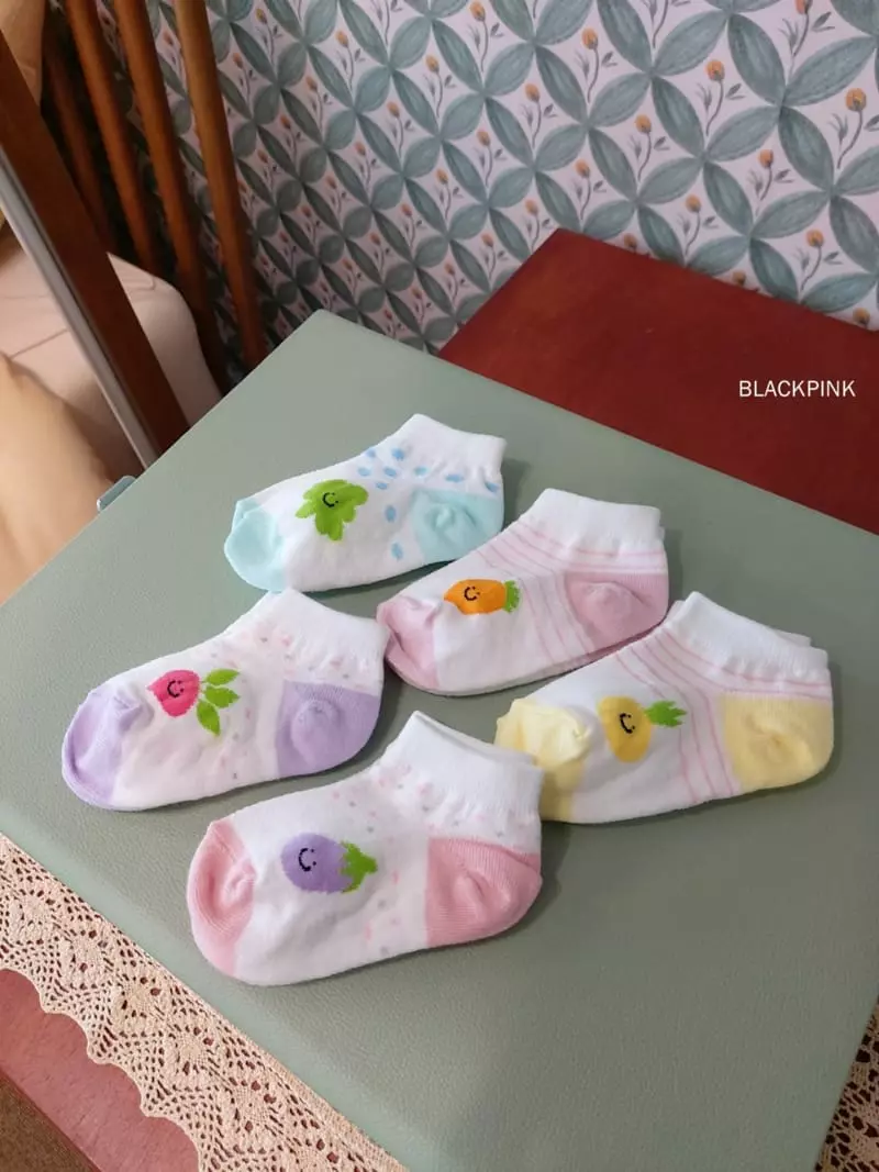 Black Pink - Korean Children Fashion - #fashionkids - Carrot Socks Set - 4