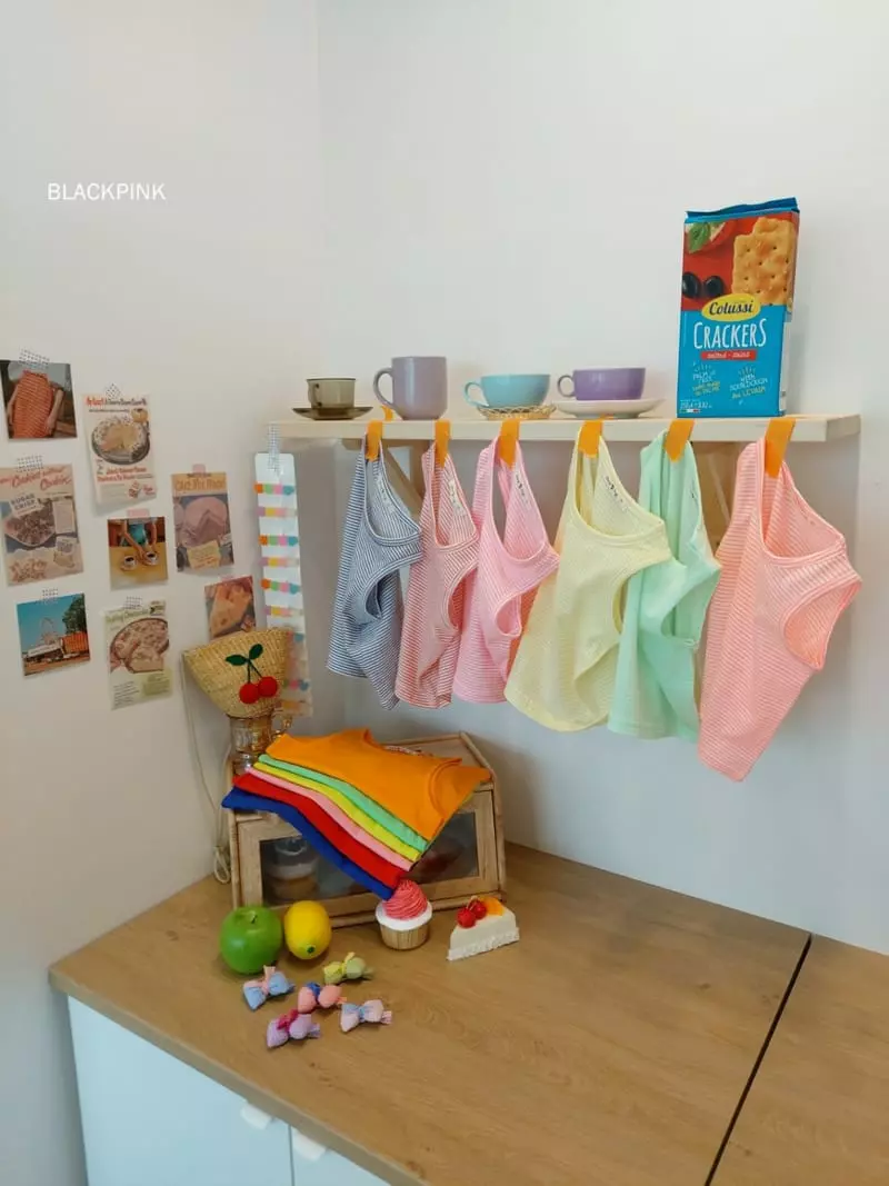 Black Pink - Korean Children Fashion - #kidsstore - Stripes Sleeveless - 7