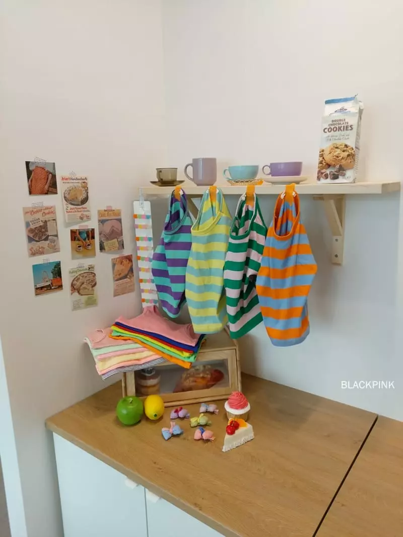Black Pink - Korean Children Fashion - #kidzfashiontrend - Multi Stripes Tee - 6