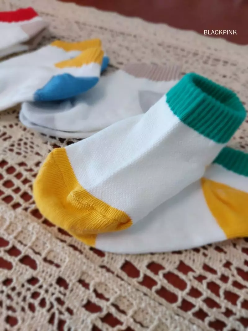 Black Pink - Korean Children Fashion - #kidzfashiontrend - Crayon Socks Set - 8
