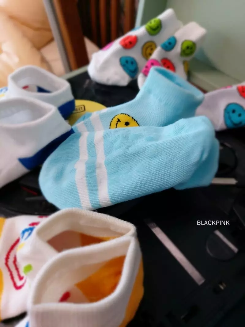 Black Pink - Korean Children Fashion - #littlefashionista - Hello Smile Socks Set - 6
