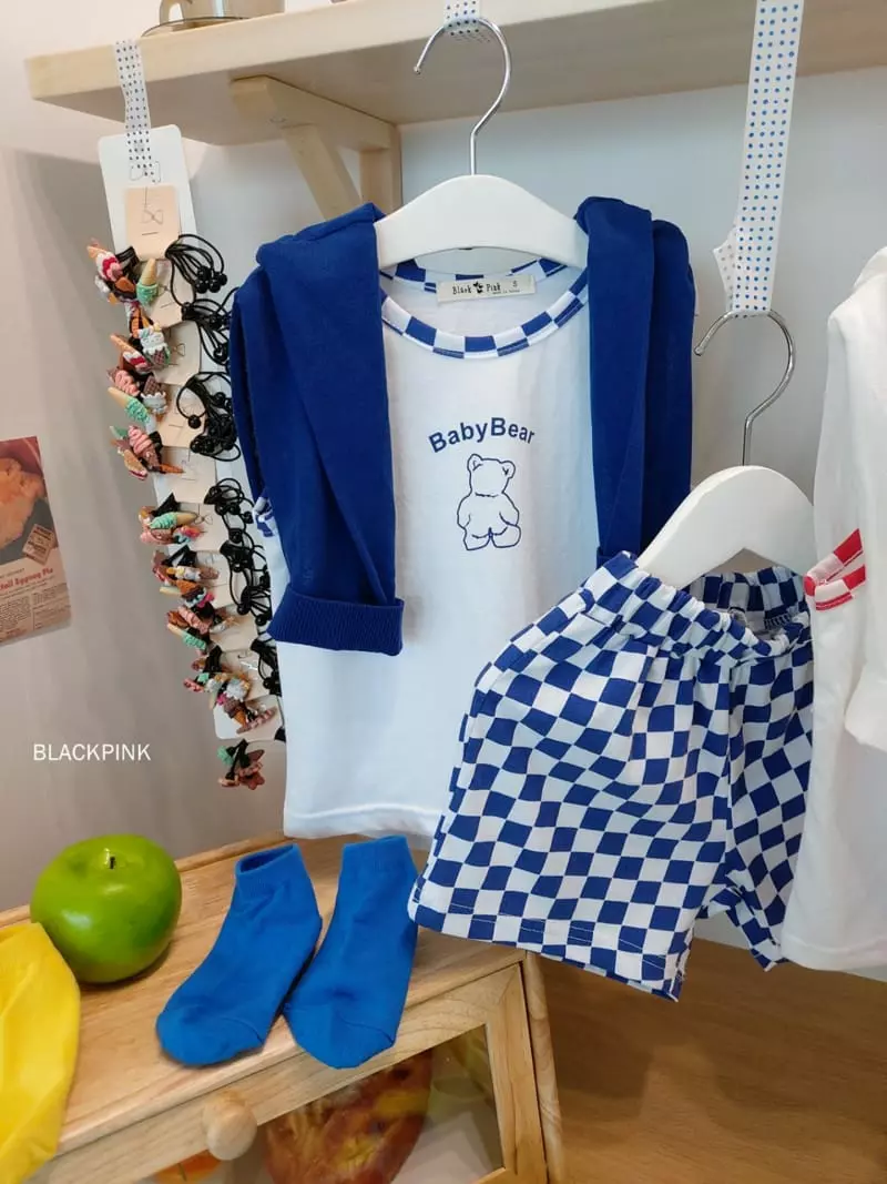 Black Pink - Korean Children Fashion - #magicofchildhood - Checker Board Top Bottom Set