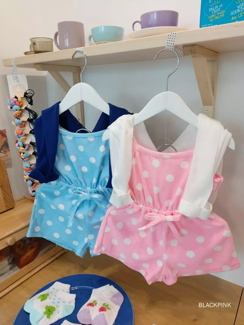 Black Pink - Korean Children Fashion - #minifashionista - Terry Jumpsuit