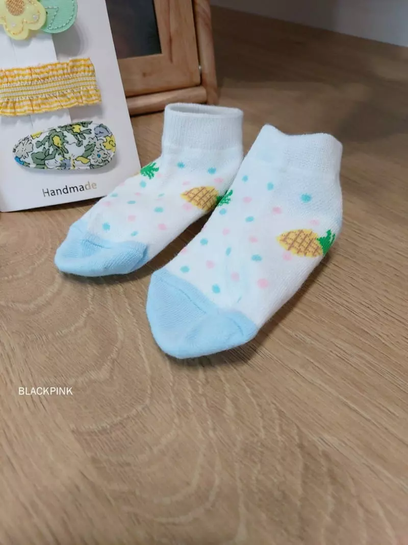 Black Pink - Korean Children Fashion - #minifashionista - Dot Fruit Socks Set - 7