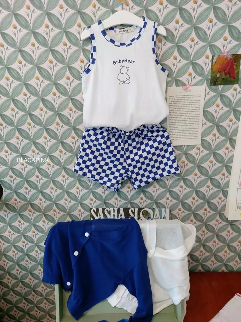 Black Pink - Korean Children Fashion - #prettylittlegirls - Checker Board Top Bottom Set - 3