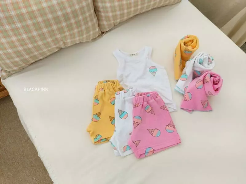 Black Pink - Korean Children Fashion - #stylishchildhood - Ice Cream Top Bottom Set