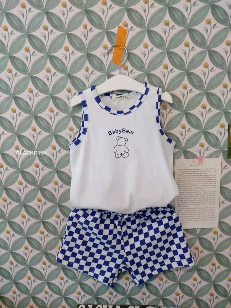 Black Pink - Korean Children Fashion - #prettylittlegirls - Checker Board Top Bottom Set - 4