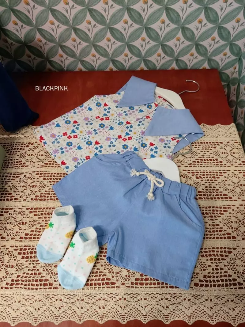 Black Pink - Korean Children Fashion - #toddlerclothing - Sweet Dalkon Collar Tee - 6