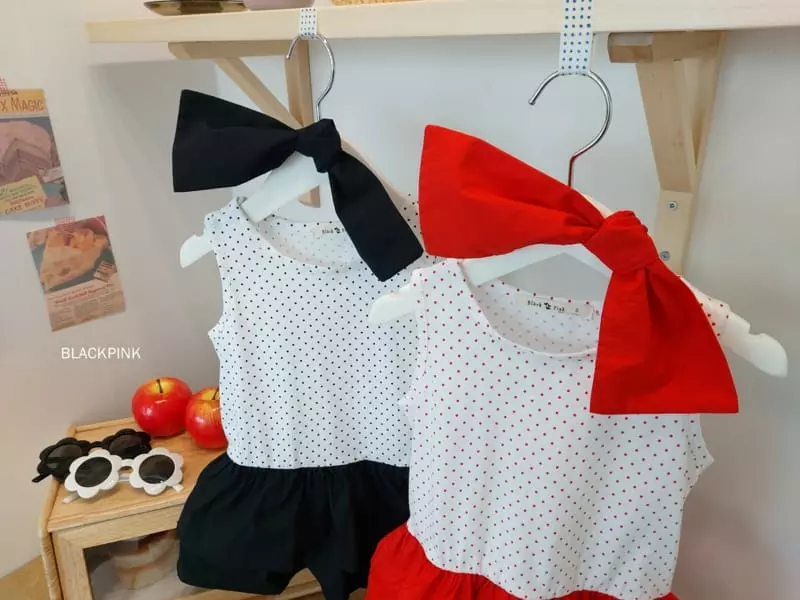 Black Pink - Korean Children Fashion - #toddlerclothing - Dot Frill One-piece - 3