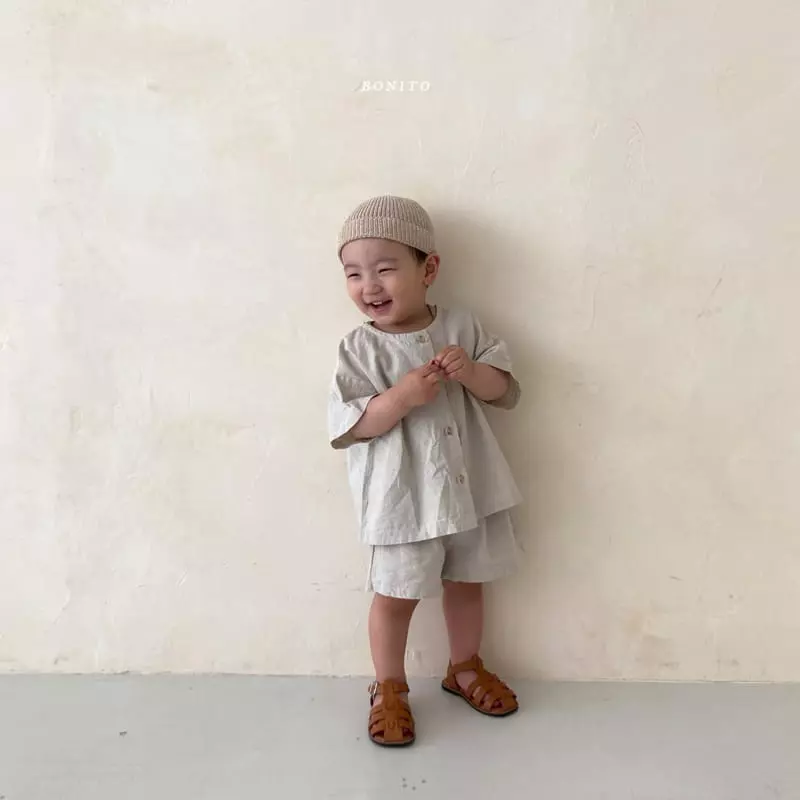 Bonito - Korean Baby Fashion - #babyboutique - Bebe Linen Top Bottom Set - 12