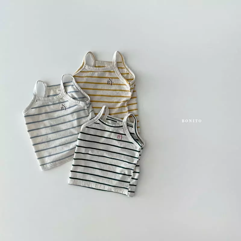Bonito - Korean Baby Fashion - #babyclothing - Bebe Stripes String Sleeveless - 4