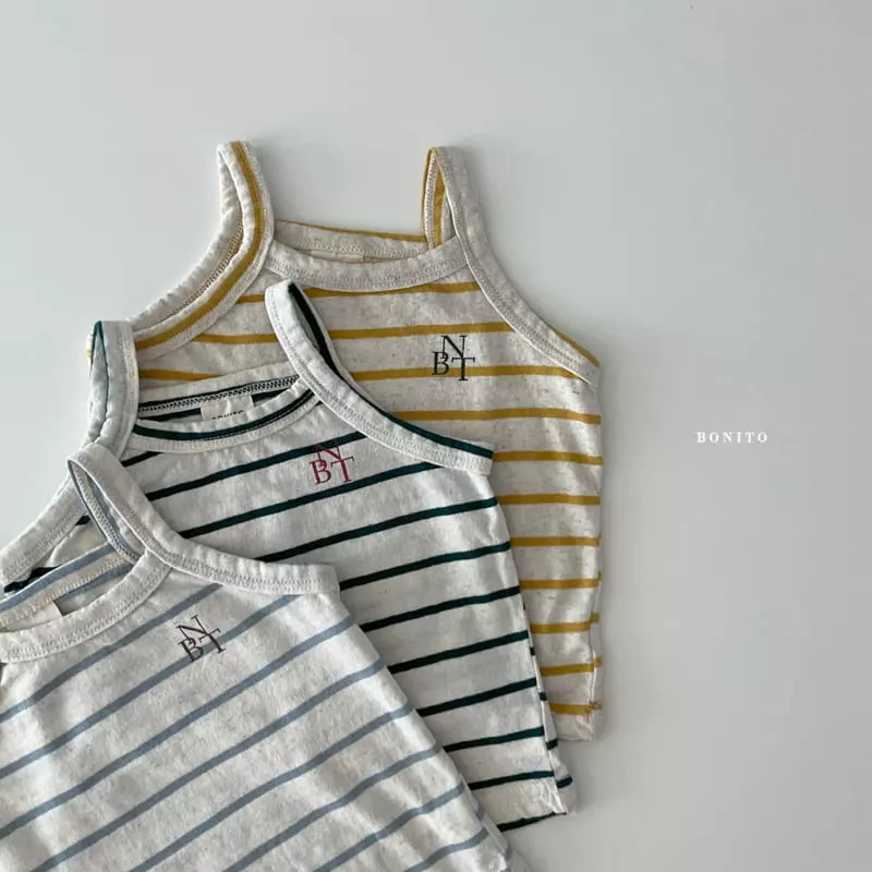 Bonito - Korean Baby Fashion - #babyfever - Bebe Stripes String Sleeveless - 5