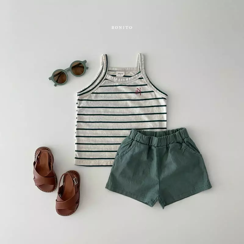 Bonito - Korean Baby Fashion - #babygirlfashion - Bebe Stripes String Sleeveless - 6