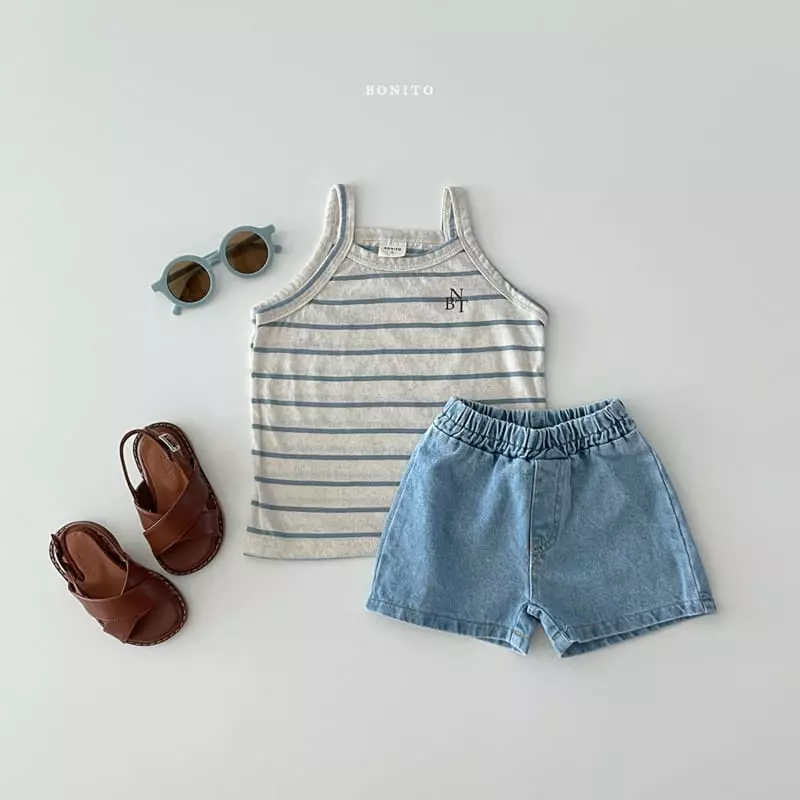 Bonito - Korean Baby Fashion - #babyootd - Bebe Stripes String Sleeveless - 9
