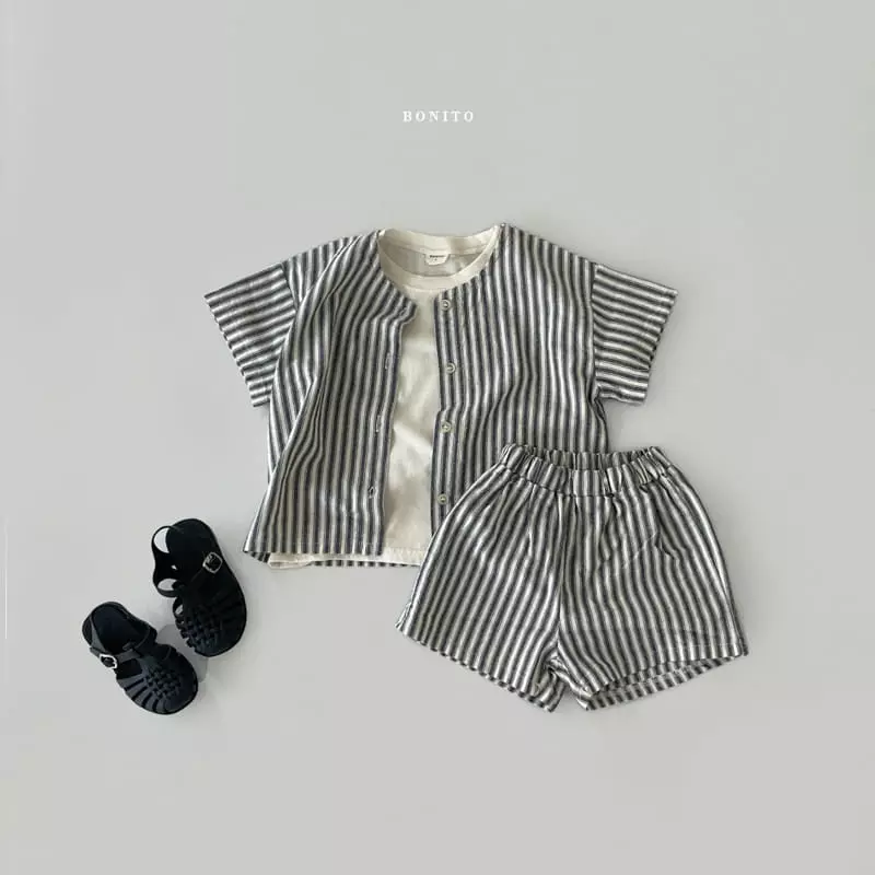 Bonito - Korean Baby Fashion - #babyootd - Bebe Height Top Bottom Set - 3