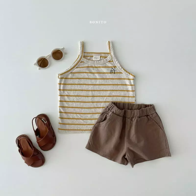 Bonito - Korean Baby Fashion - #babyoutfit - Bebe Stripes String Sleeveless - 11