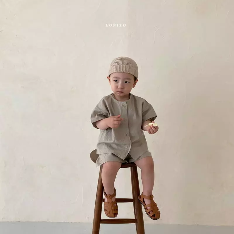 Bonito - Korean Children Fashion - #Kfashion4kids - Kid Linen Top Bottom Set - 6