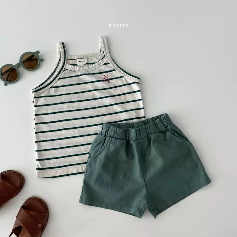 Bonito - Korean Children Fashion - #kidsshorts - Kid Stripes String Sleeveless - 8