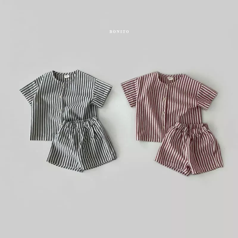 Bonito - Korean Children Fashion - #kidsshorts - Kid Height Top Bottom Set