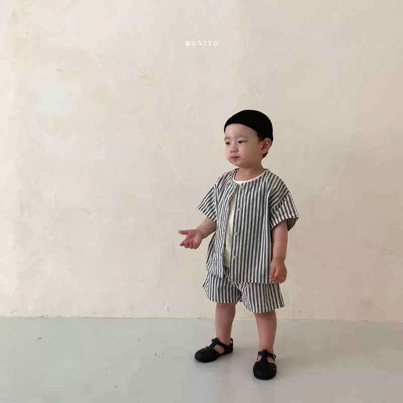 Bonito - Korean Children Fashion - #minifashionista - Kid Height Top Bottom Set - 7