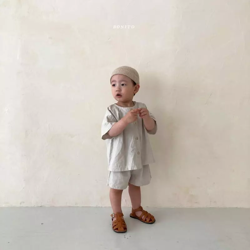 Bonito - Korean Children Fashion - #todddlerfashion - Kid Linen Top Bottom Set - 11