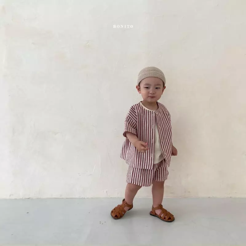 Bonito - Korean Children Fashion - #toddlerclothing - Kid Height Top Bottom Set - 10
