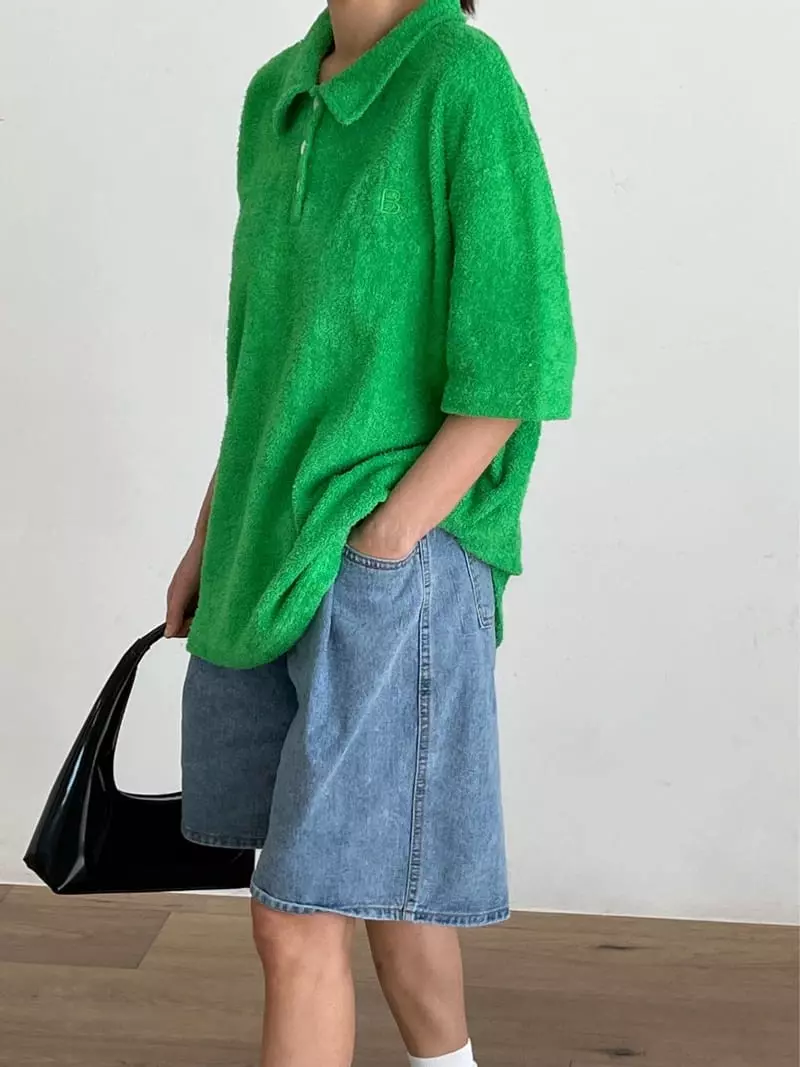 Browns - Korean Women Fashion - #momslook - Terry Collar Tee