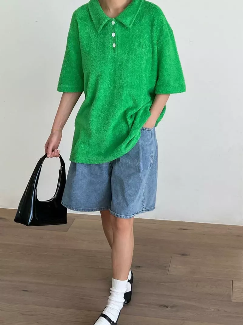 Browns - Korean Women Fashion - #womensfashion - Terry Collar Tee - 2