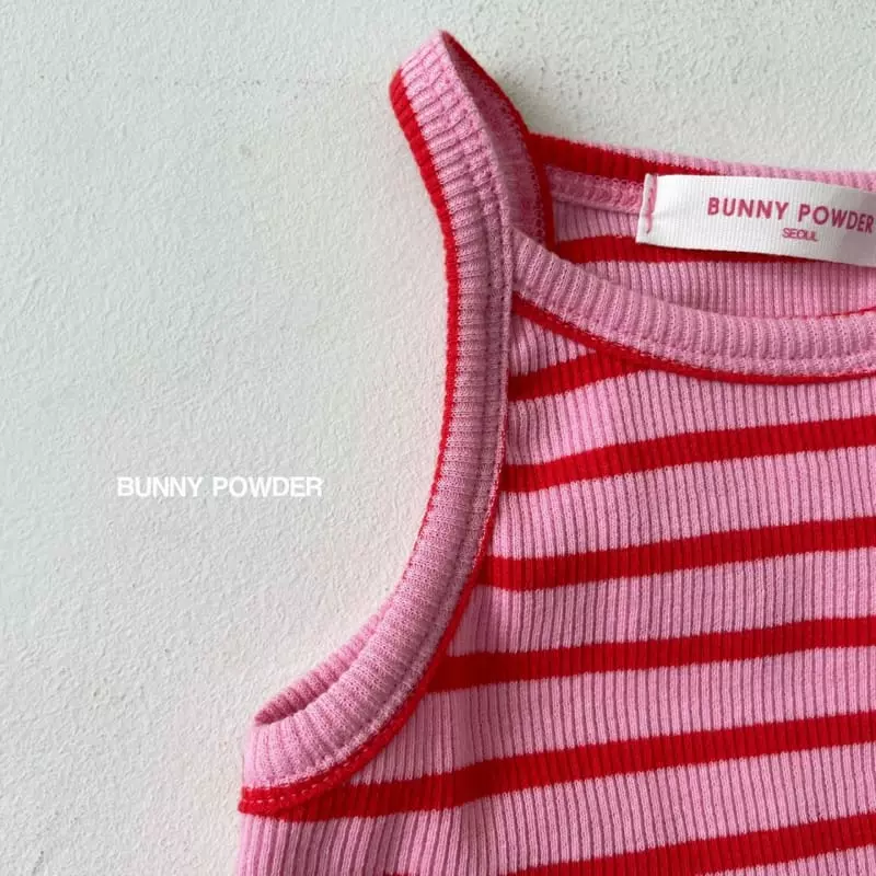 Bunny Powder - Korean Children Fashion - #todddlerfashion - Stripes Sleeveless - 4