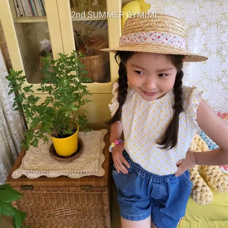 Bymimi - Korean Baby Fashion - #babygirlfashion - Rib Flower Sleeveless - 2