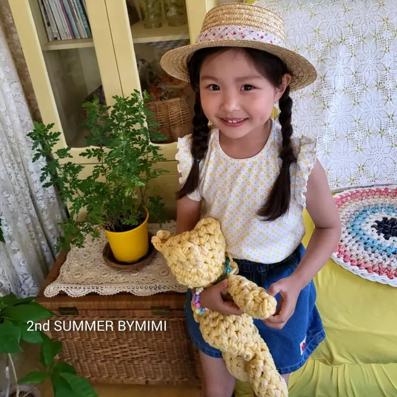 Bymimi - Korean Baby Fashion - #babylifestyle - Rib Flower Sleeveless - 4