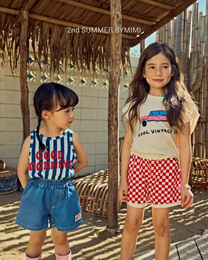 Bymimi - Korean Children Fashion - #childrensboutique - Aqua Check Shorts - 9