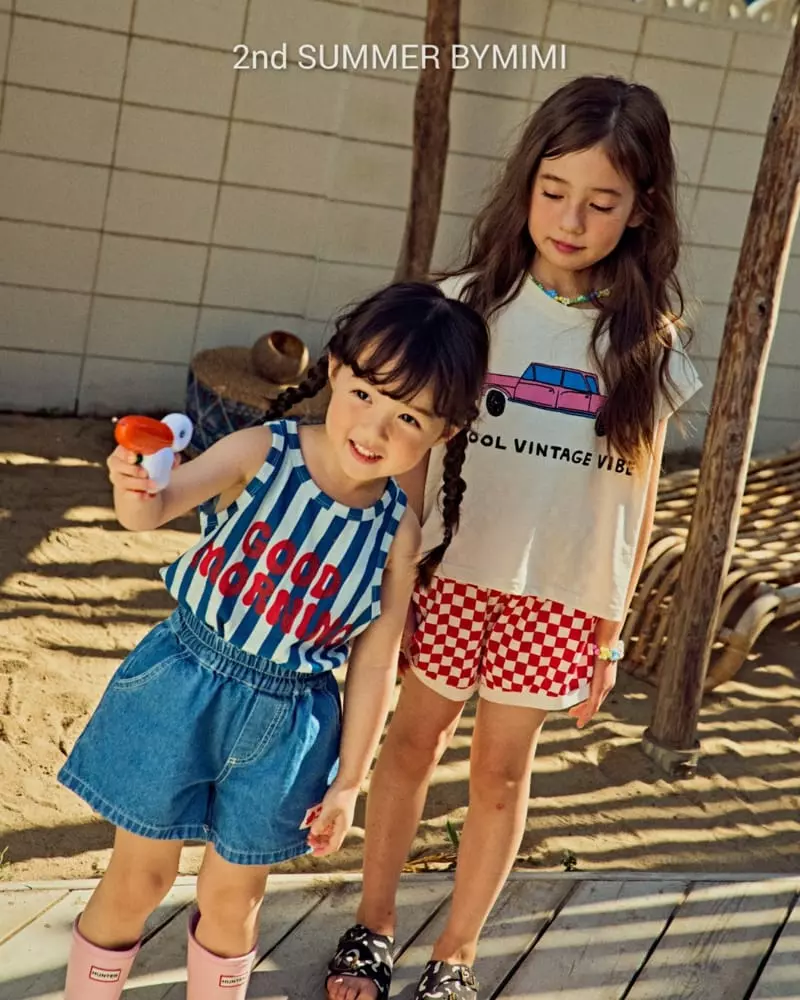 Bymimi - Korean Children Fashion - #designkidswear - Aqua Check Shorts - 10
