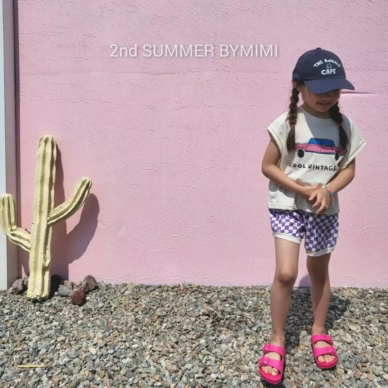 Bymimi - Korean Children Fashion - #magicofchildhood - Aqua Check Shorts - 2