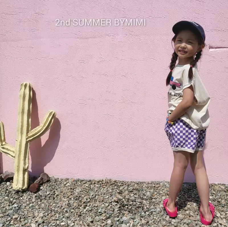 Bymimi - Korean Children Fashion - #minifashionista - Aqua Check Shorts - 3
