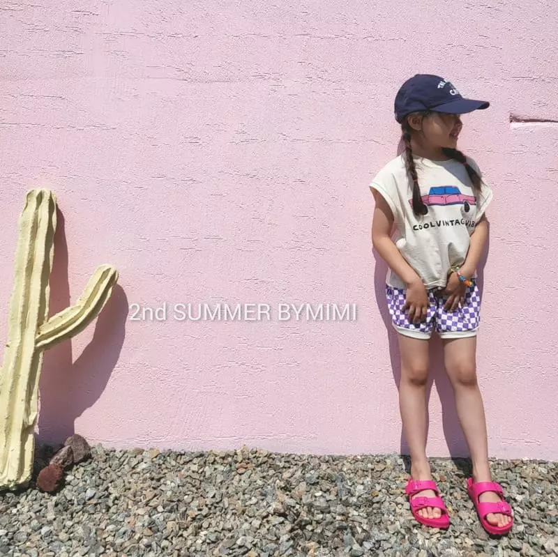 Bymimi - Korean Children Fashion - #minifashionista - Aqua Check Shorts - 4