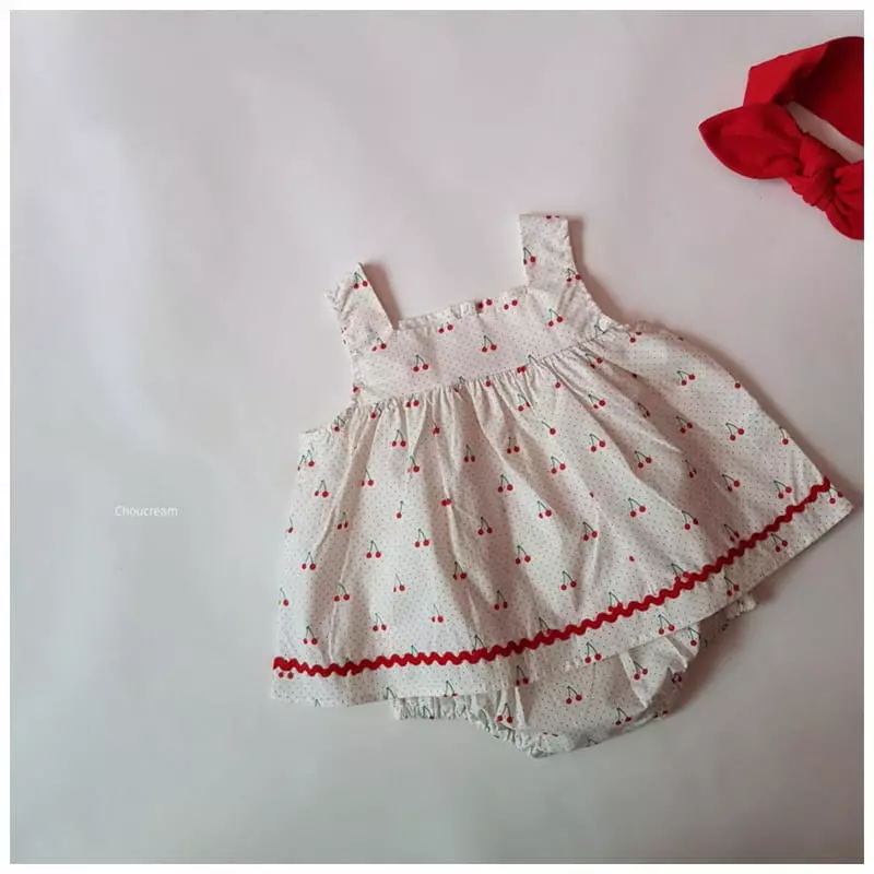 Choucream - Korean Baby Fashion - #babyboutique - Cherry Cherry Top Bottom Set - 2