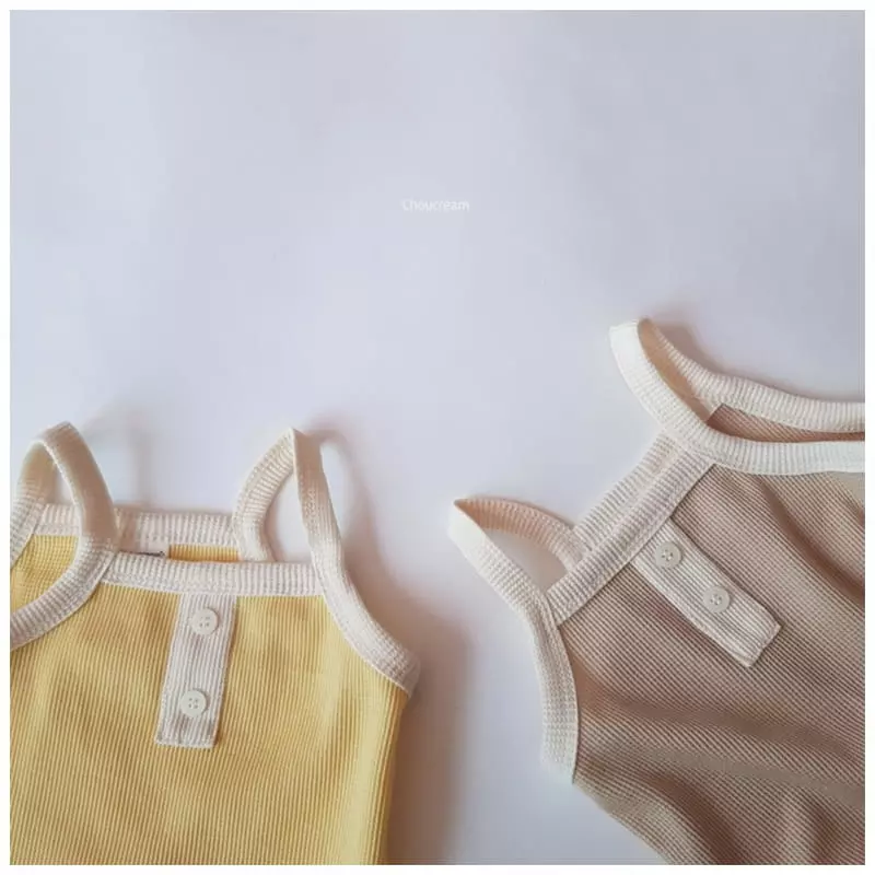 Choucream - Korean Baby Fashion - #babyboutique - Waffle Sleeveless Bodysuit