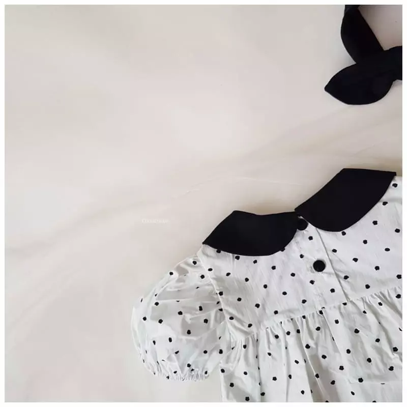 Choucream - Korean Baby Fashion - #babyboutique - Dot Collar Bodysuit - 8