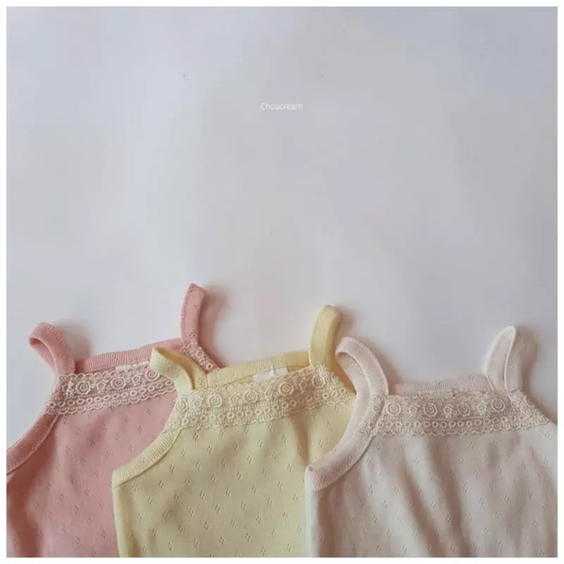 Choucream - Korean Baby Fashion - #babyboutiqueclothing - Lace Sleeveless Bodysuit