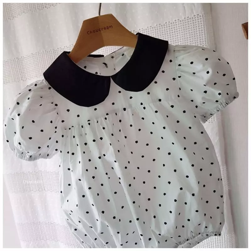 Choucream - Korean Baby Fashion - #babyboutiqueclothing - Dot Collar Bodysuit - 10