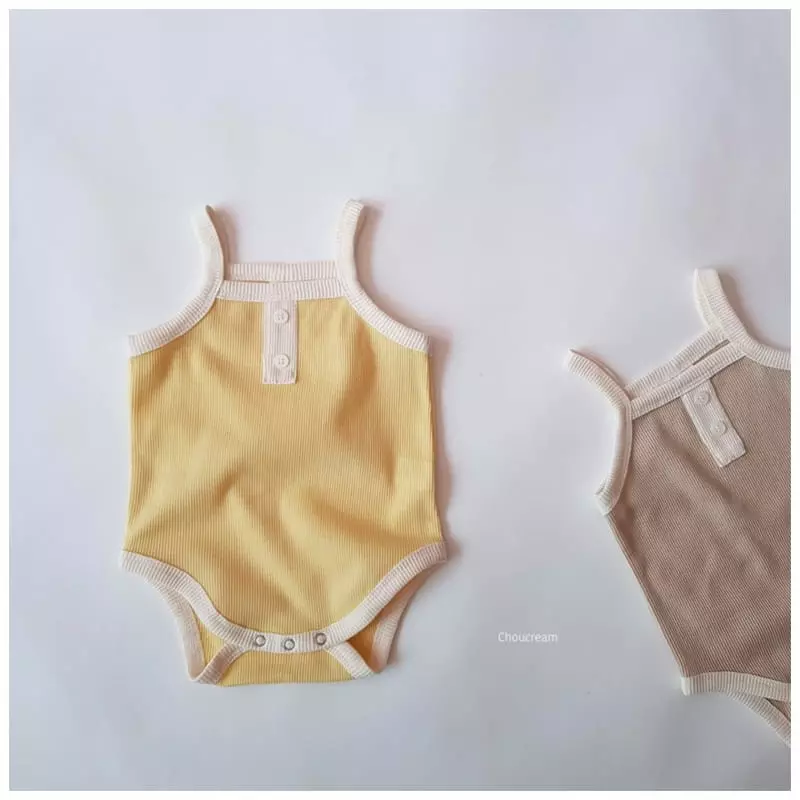 Choucream - Korean Baby Fashion - #babyclothing - Waffle Sleeveless Bodysuit - 4